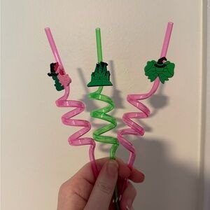 Wicked Spiral Party Straws - Pink & Green